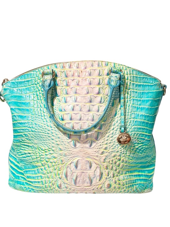 Brahmin Handbags - BRAHMIN Duxbury Satchel Cotton Candy Teal & Pink Croc Embossed Leather